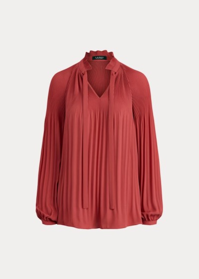 Ralph Lauren Georgette Tie-Neck Top Dame Danmark (FRNVP3540)